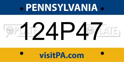 124P47 Pennsylvania License Plate