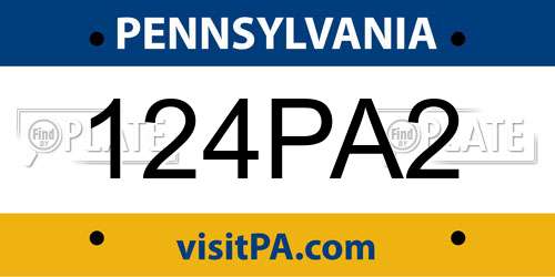 124PA2 Pennsylvania License Plate
