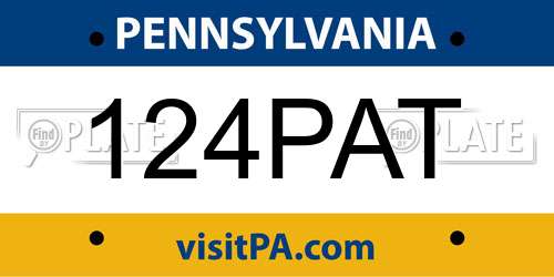 124PAT Pennsylvania License Plate