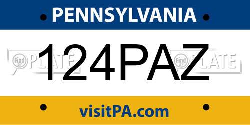 124PAZ Pennsylvania License Plate