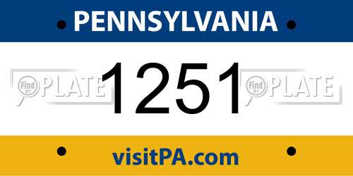 1251 Pennsylvania License Plate
