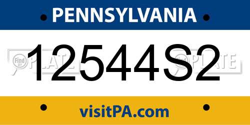 12544S2 Pennsylvania License Plate