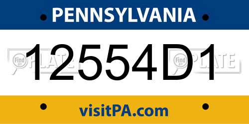 12554D1 Pennsylvania License Plate