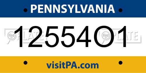 12554O1 Pennsylvania License Plate