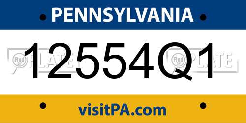 12554Q1 Pennsylvania License Plate