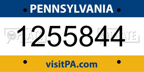 1255844 Pennsylvania License Plate