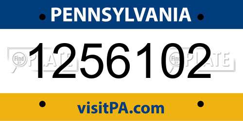1256102 Pennsylvania License Plate