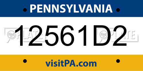 12561D2 Pennsylvania License Plate