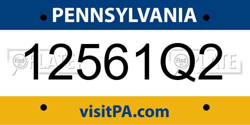 12561Q2 Pennsylvania License Plate