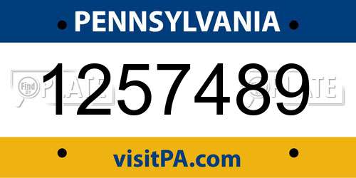1257489 Pennsylvania License Plate
