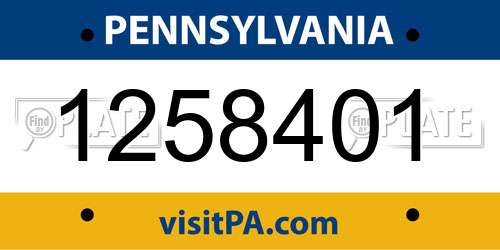 1258401 Pennsylvania License Plate