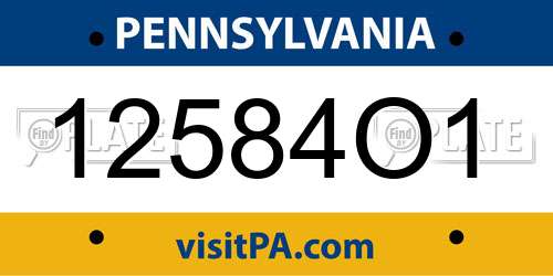 12584O1 Pennsylvania License Plate