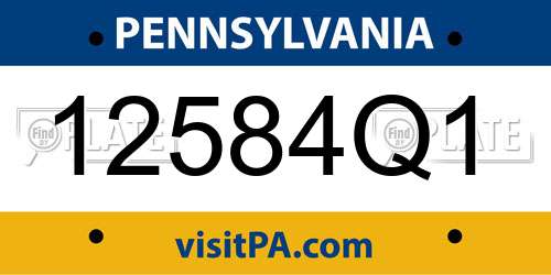 12584Q1 Pennsylvania License Plate