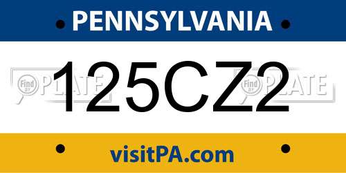 125CZ2 Pennsylvania License Plate