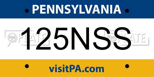 125NSS Pennsylvania License Plate