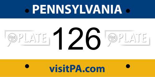 126 Pennsylvania License Plate
