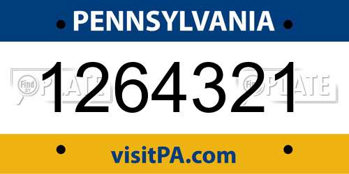 1264321 Pennsylvania License Plate