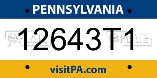 12643T1 Pennsylvania License Plate