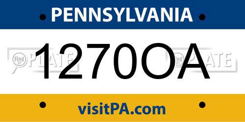 1270OA Pennsylvania License Plate