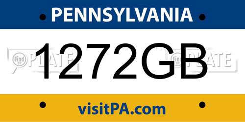 1272GB Pennsylvania License Plate