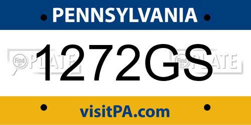 1272GS Pennsylvania License Plate