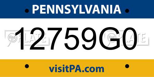 12759G0 Pennsylvania License Plate