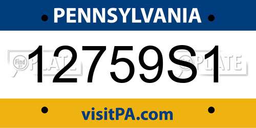 12759S1 Pennsylvania License Plate