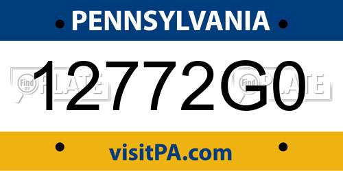 12772G0 Pennsylvania License Plate