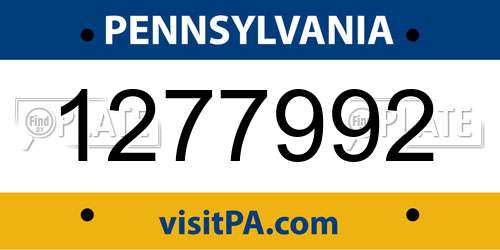 1277992 Pennsylvania License Plate