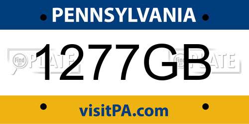 1277GB Pennsylvania License Plate