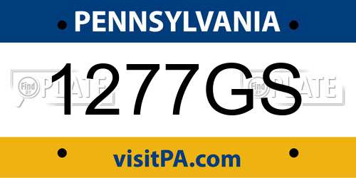1277GS Pennsylvania License Plate