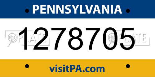 1278705 Pennsylvania License Plate