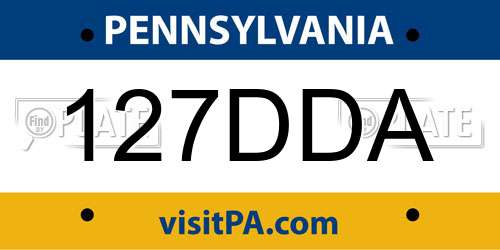 127DDA Pennsylvania License Plate