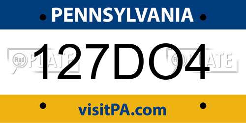 127DO4 Pennsylvania License Plate