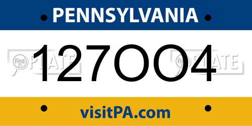 127OO4 Pennsylvania License Plate