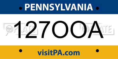 127OOA Pennsylvania License Plate