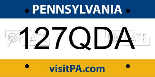 127QDA Pennsylvania License Plate