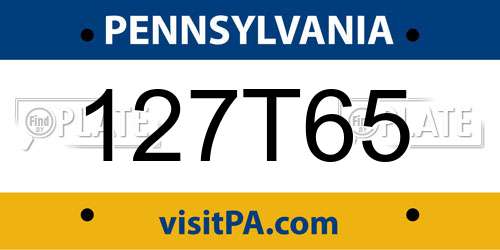 127T65 Pennsylvania License Plate