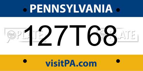 127T68 Pennsylvania License Plate