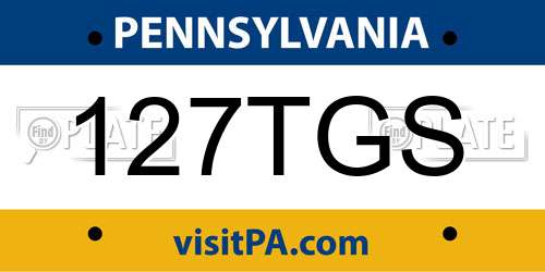 127TGS Pennsylvania License Plate
