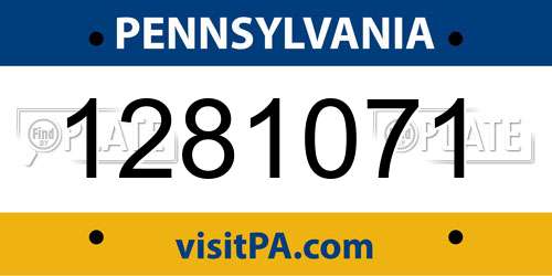 1281071 Pennsylvania License Plate