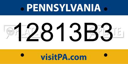 12813B3 Pennsylvania License Plate