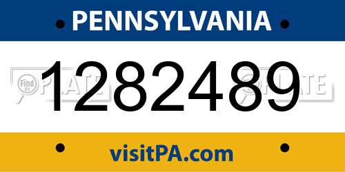 1282489 Pennsylvania License Plate