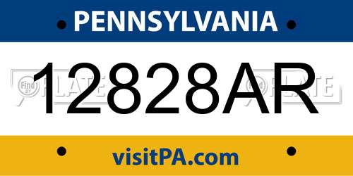 12828AR Pennsylvania License Plate