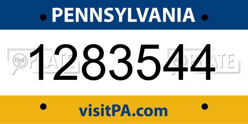 1283544 Pennsylvania License Plate