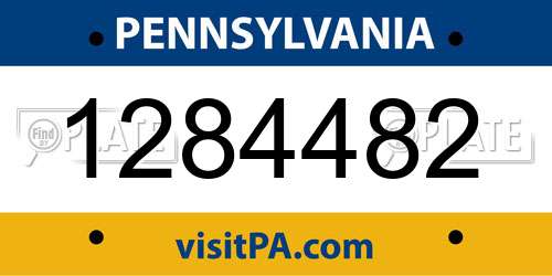 1284482 Pennsylvania License Plate