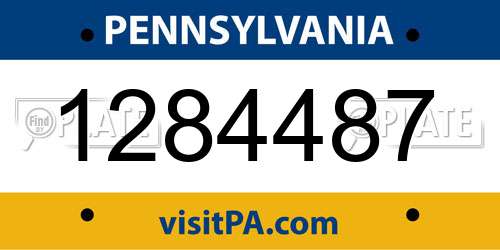 1284487 Pennsylvania License Plate