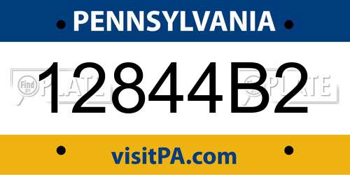 12844B2 Pennsylvania License Plate