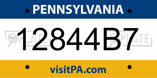 12844B7 Pennsylvania License Plate
