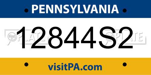 12844S2 Pennsylvania License Plate